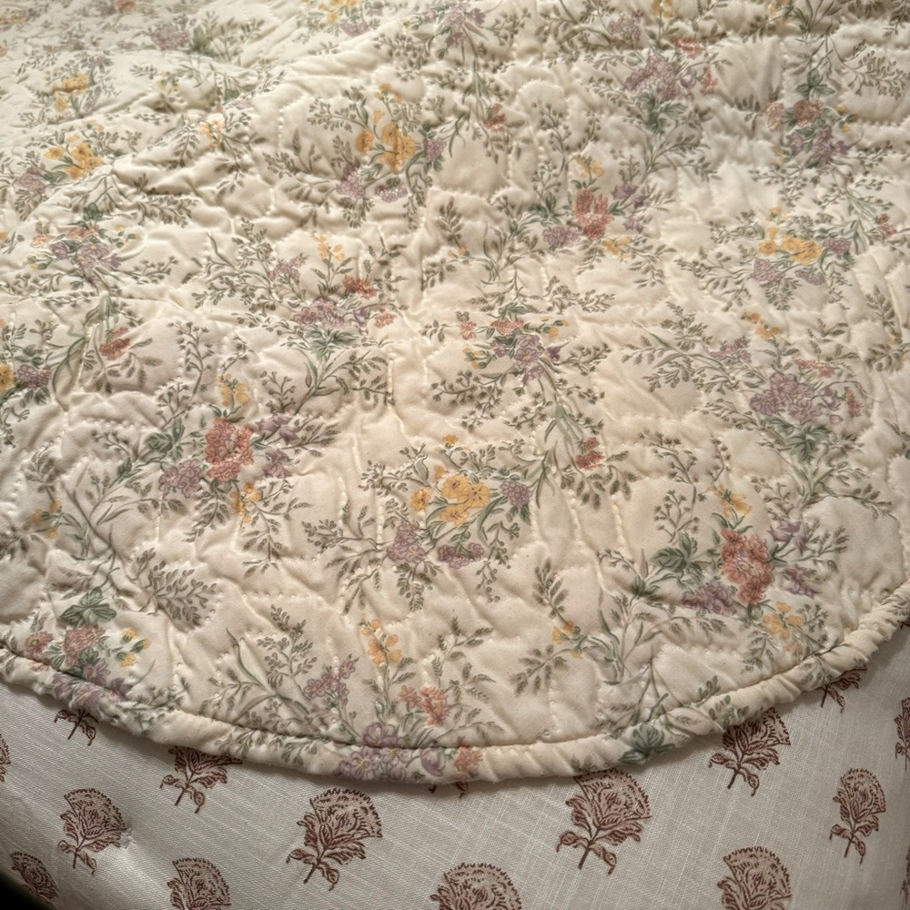 Vintage 60s 70s Cannon Floral Bedspread Floral ~ QUEEN - Picture 6 of 8
